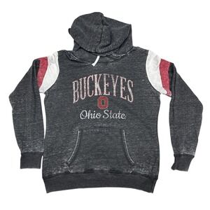 Ohio State Buckeyes Hoodie Mens M Charcoal Gray Scarlet & Gray NCAA Pullover